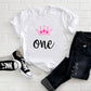 Baby First Birthday Romper/ T-Shirt "One" Crown Princess