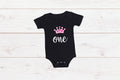 Baby First Birthday Romper/ T-Shirt "One" Crown Princess
