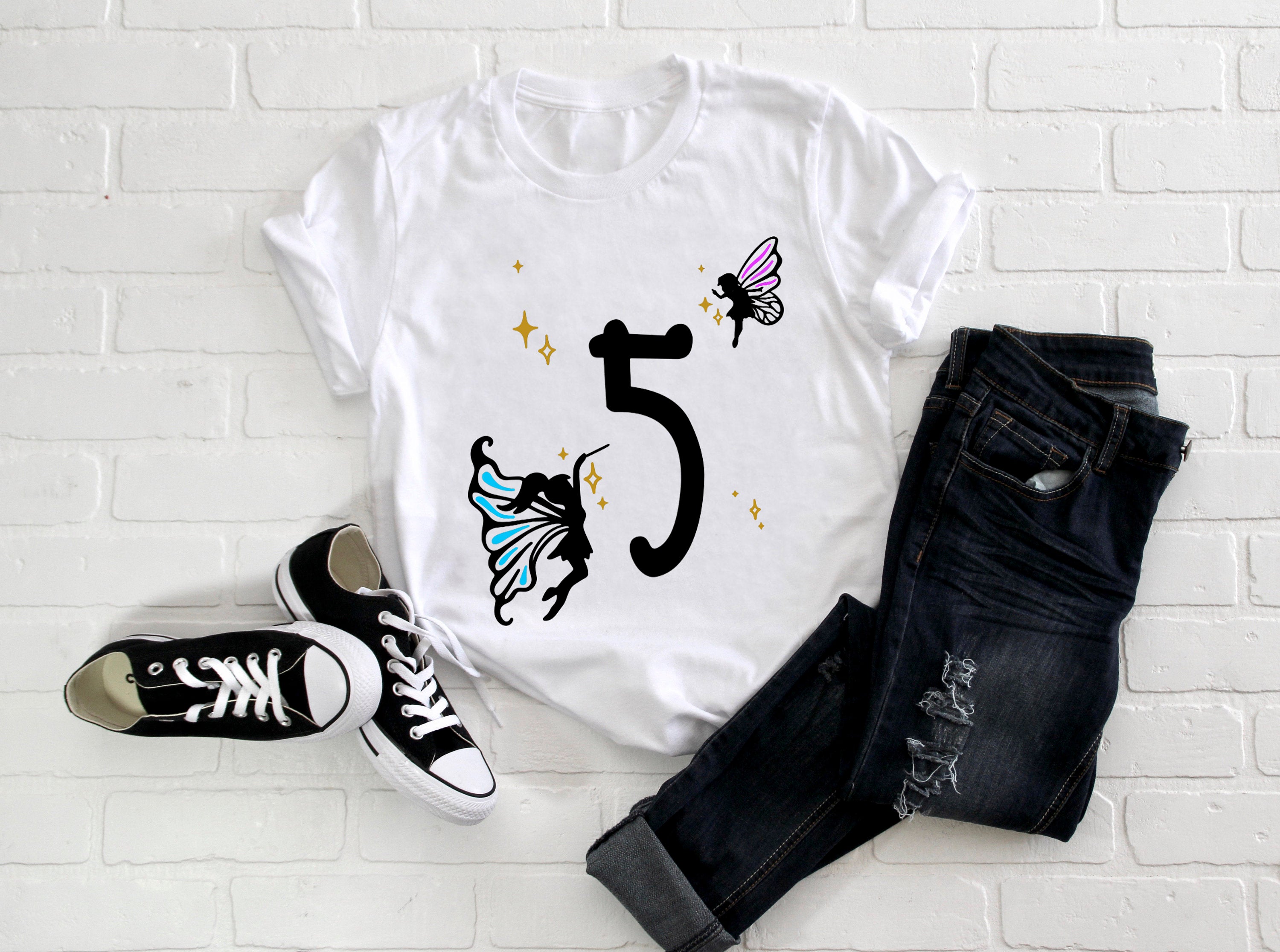 Kid's/ Baby "(Insert Age)" Fairy Birthday T-Shirt/ Romper