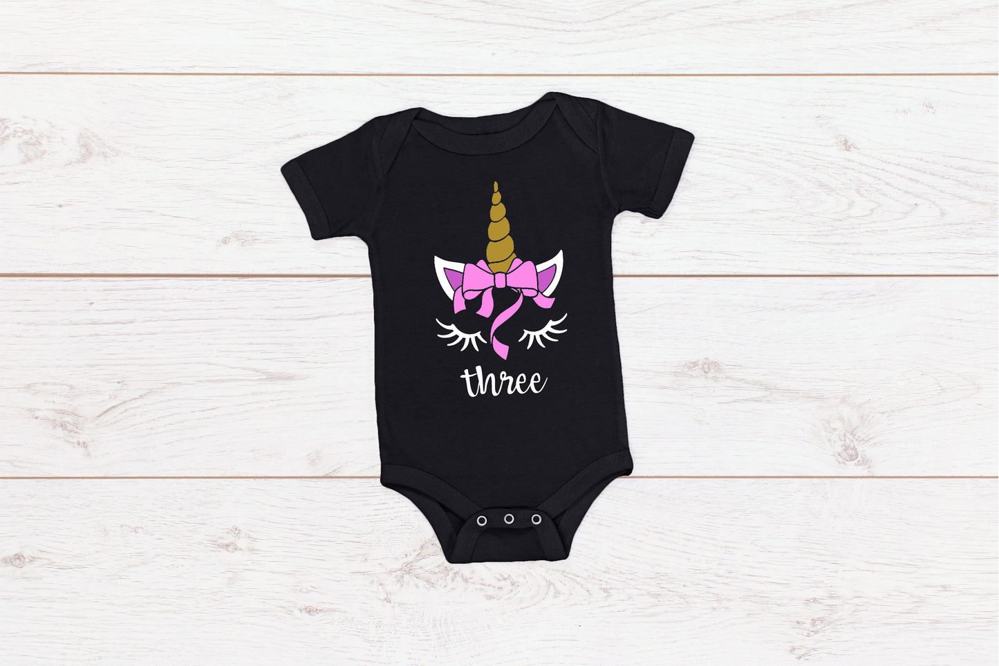 Kid's/ Baby "(Insert Age) " Unicorn Birthday T-Shirt/ Romper