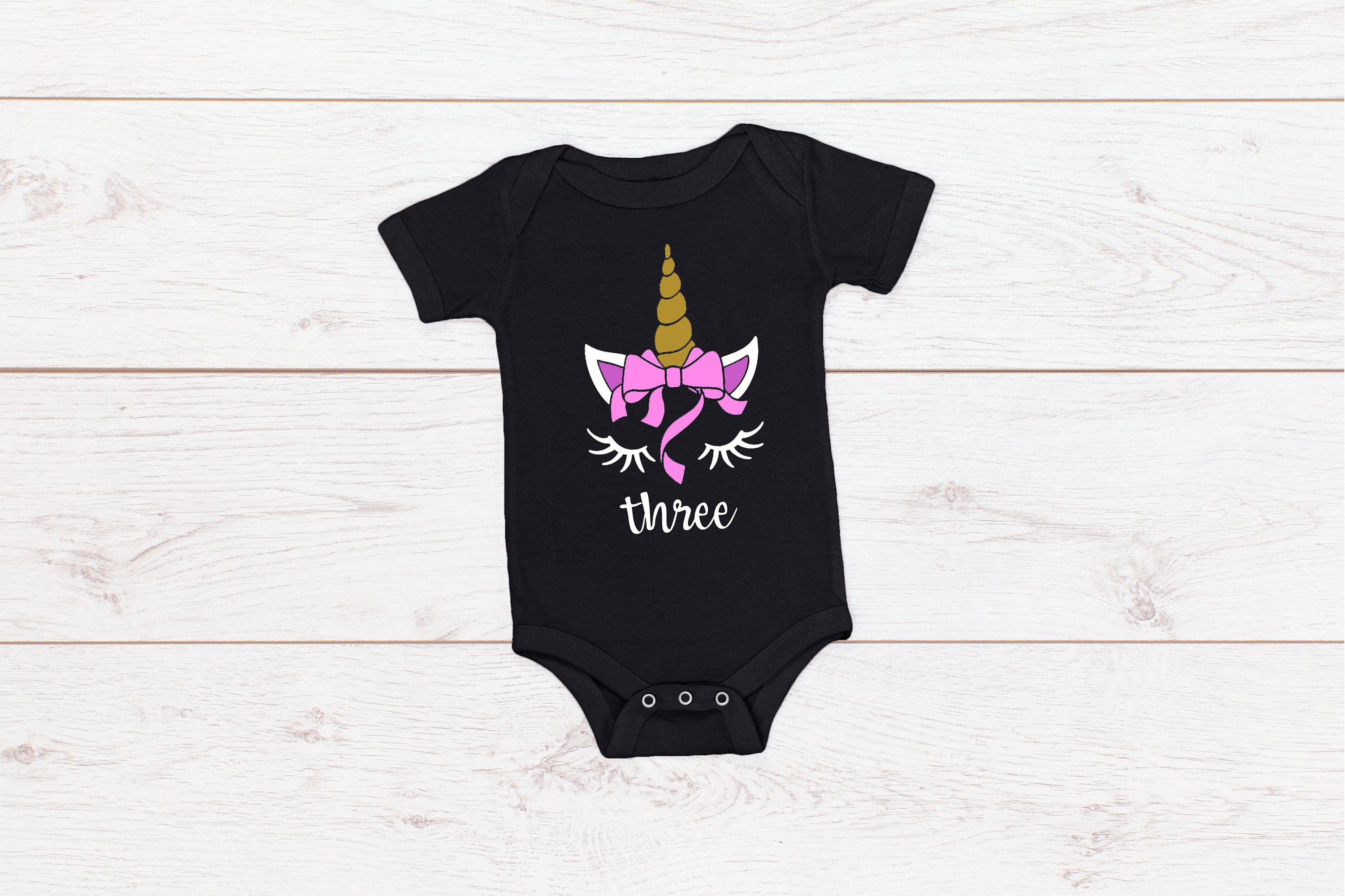 Kid's/ Baby "(Insert Age) " Unicorn Birthday T-Shirt/ Romper