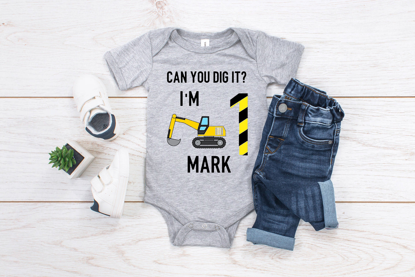 Children's "Can You Dig It? I'm (Insert Age)" Birthday T-Shirt/ Romper