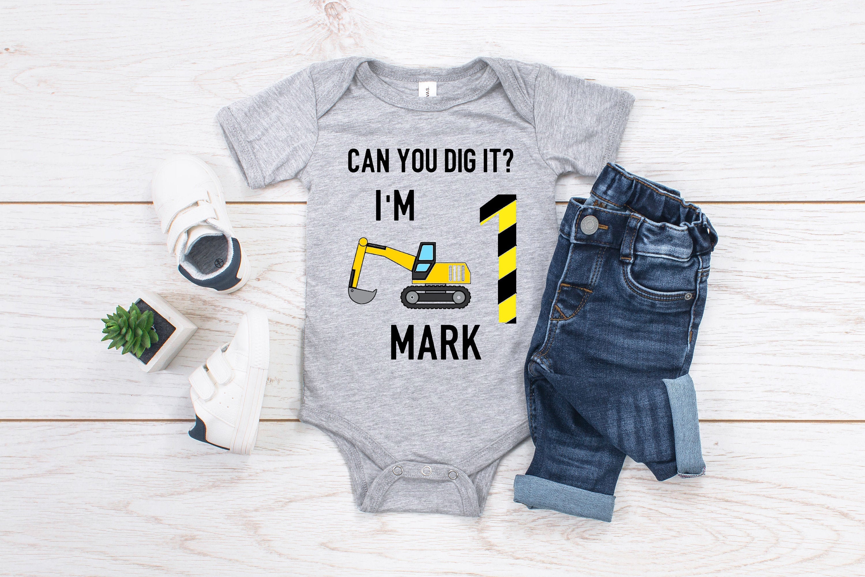 Children's "Can You Dig It? I'm (Insert Age)" Birthday T-Shirt/ Romper