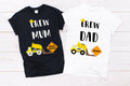 Mum and Dad Construction Themed T-Shirt Birthday "Mum Crew"or "Dad Crew