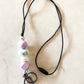 Silicone Bead Lanyard with Rose Gold or Gunmetal Keyring and Clip Teacher Gift