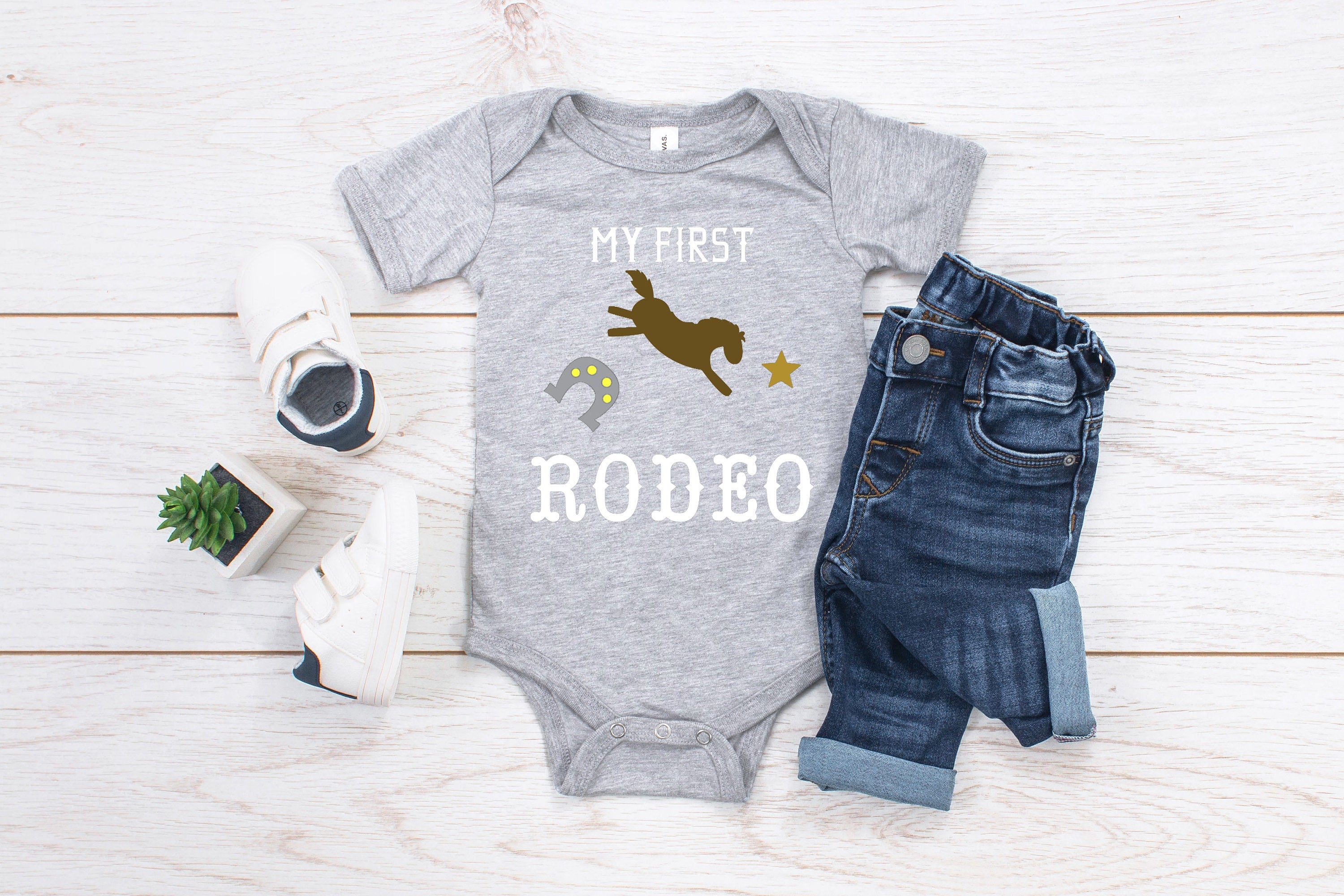 Baby First Birthday Romper "My First Rodeo"