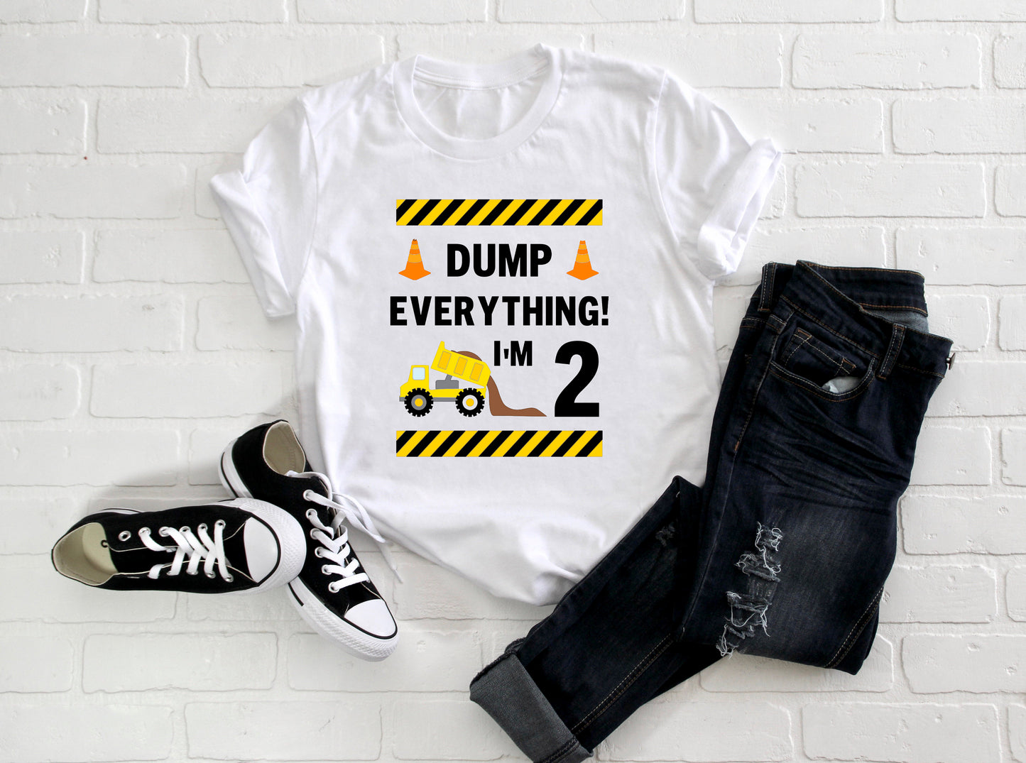 Kid's "Dump Everything I'm (Insert Age)" Birthday T-Shirt