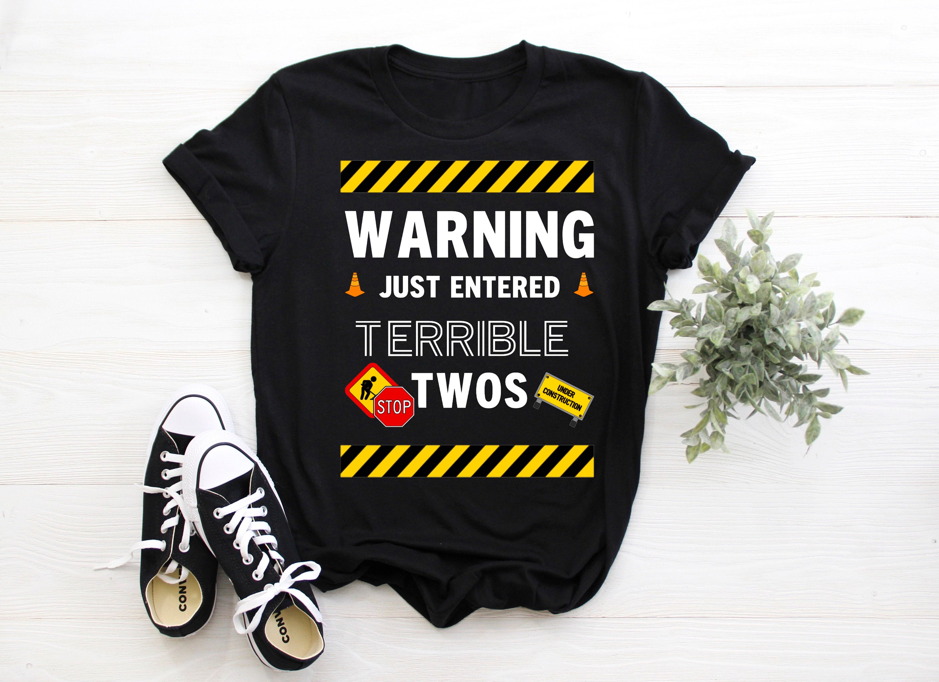 Kid's "Warning Just Entered Terrible Twos" 2nd Birthday T-Shirt