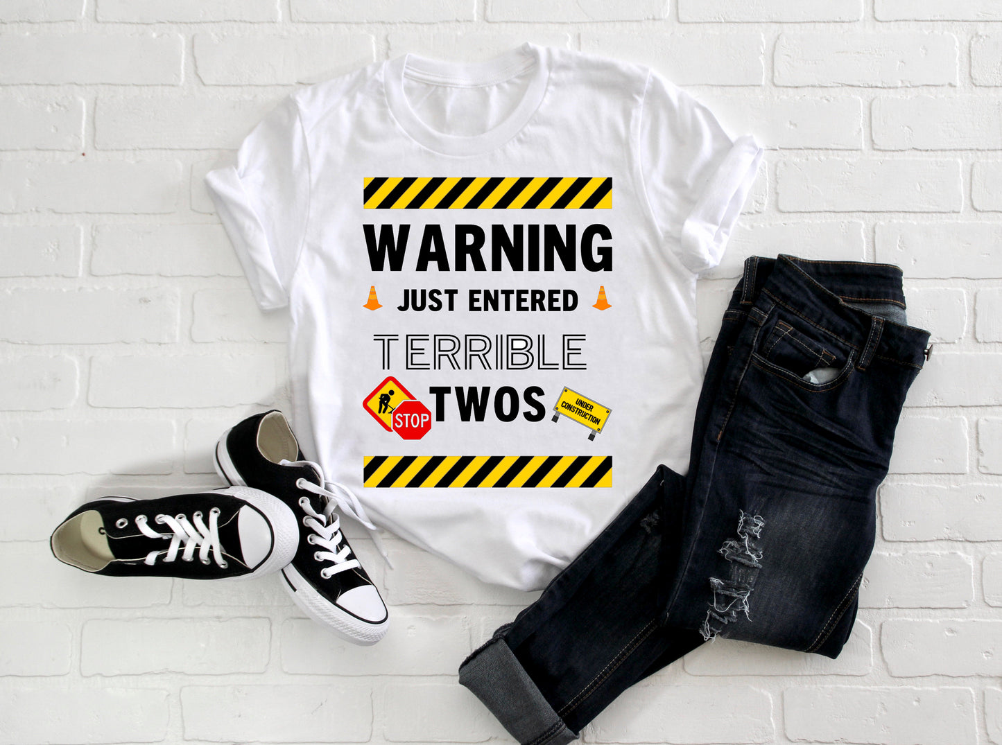 Kid's "Warning Just Entered Terrible Twos" 2nd Birthday T-Shirt