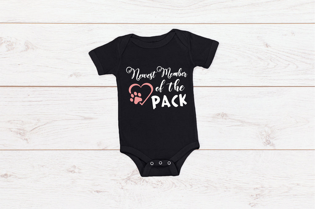 Baby "Newest Member of the Pack" Romper Baby Announcement