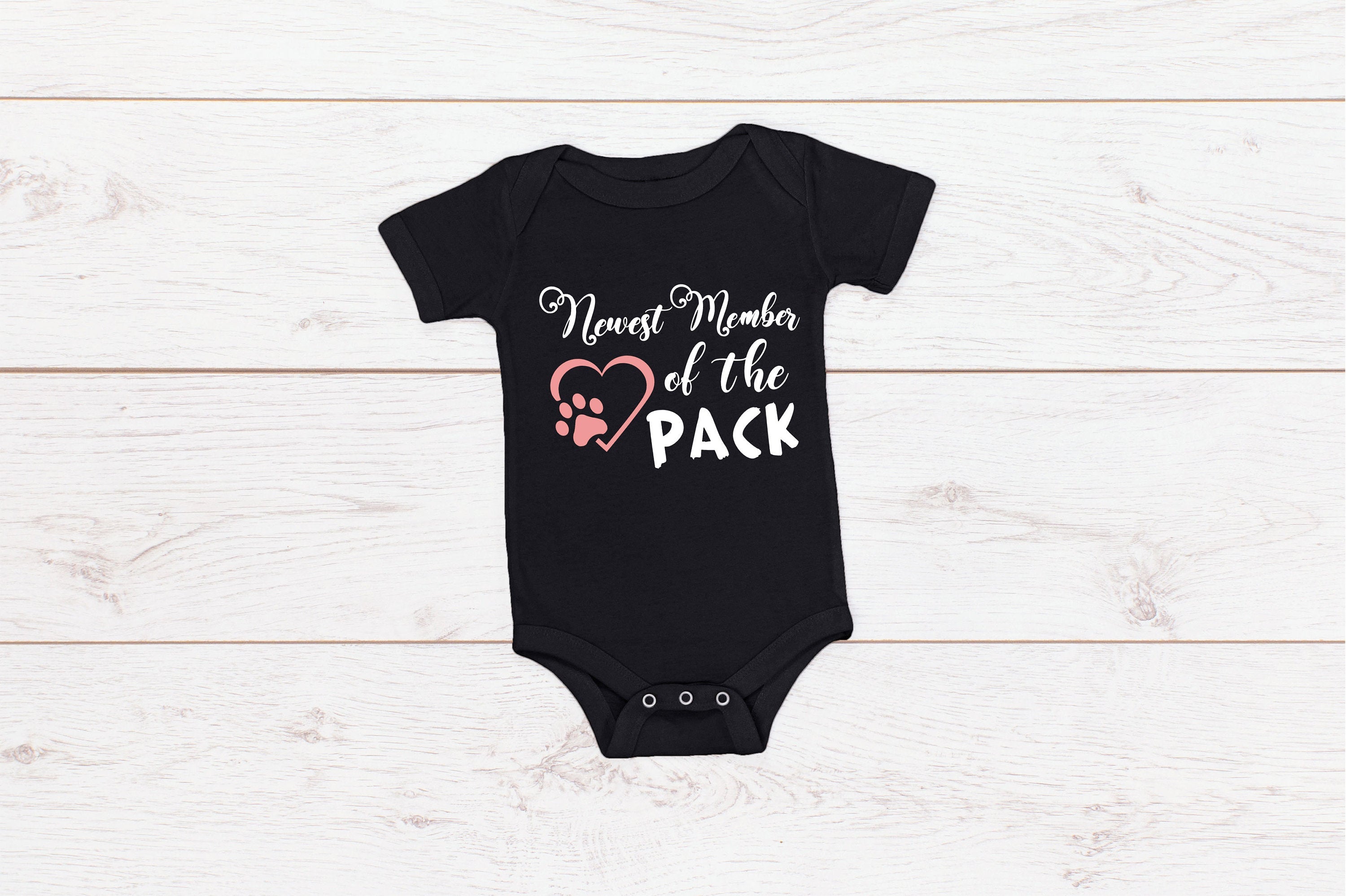 Baby "Newest Member of the Pack" Romper Baby Announcement