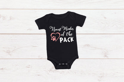 Baby "Newest Member of the Pack" Romper Baby Announcement