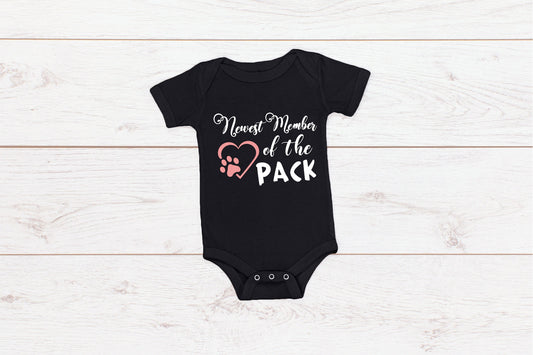 Baby "Newest Member of the Pack" Romper Baby Announcement