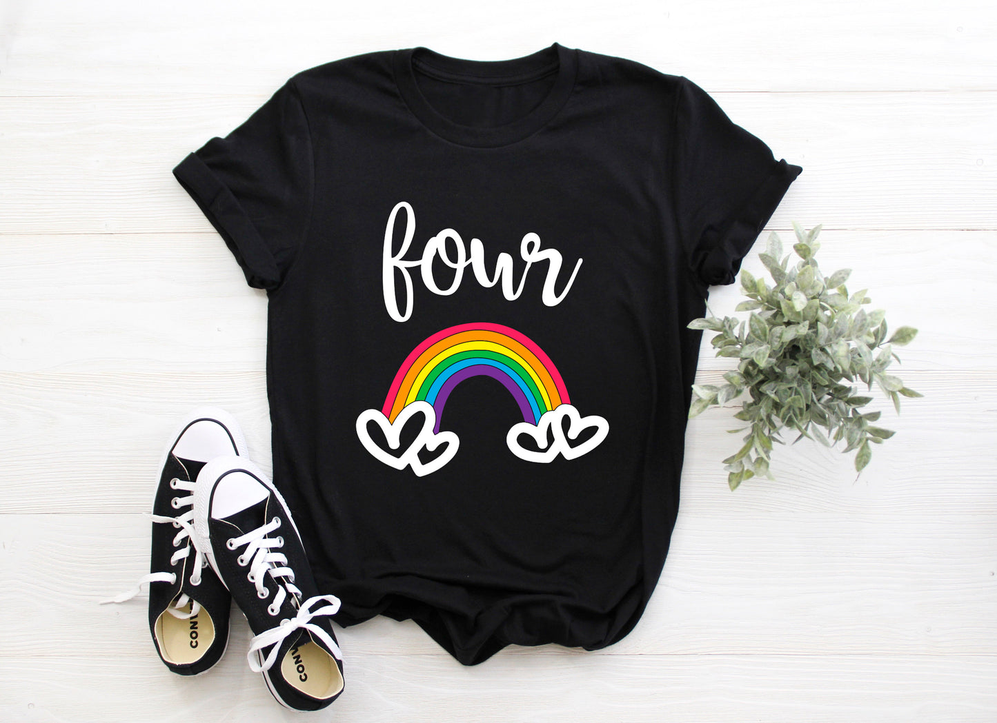 Kid's Rainbow (Insert Age) Birthday T-Shirt/ Romper