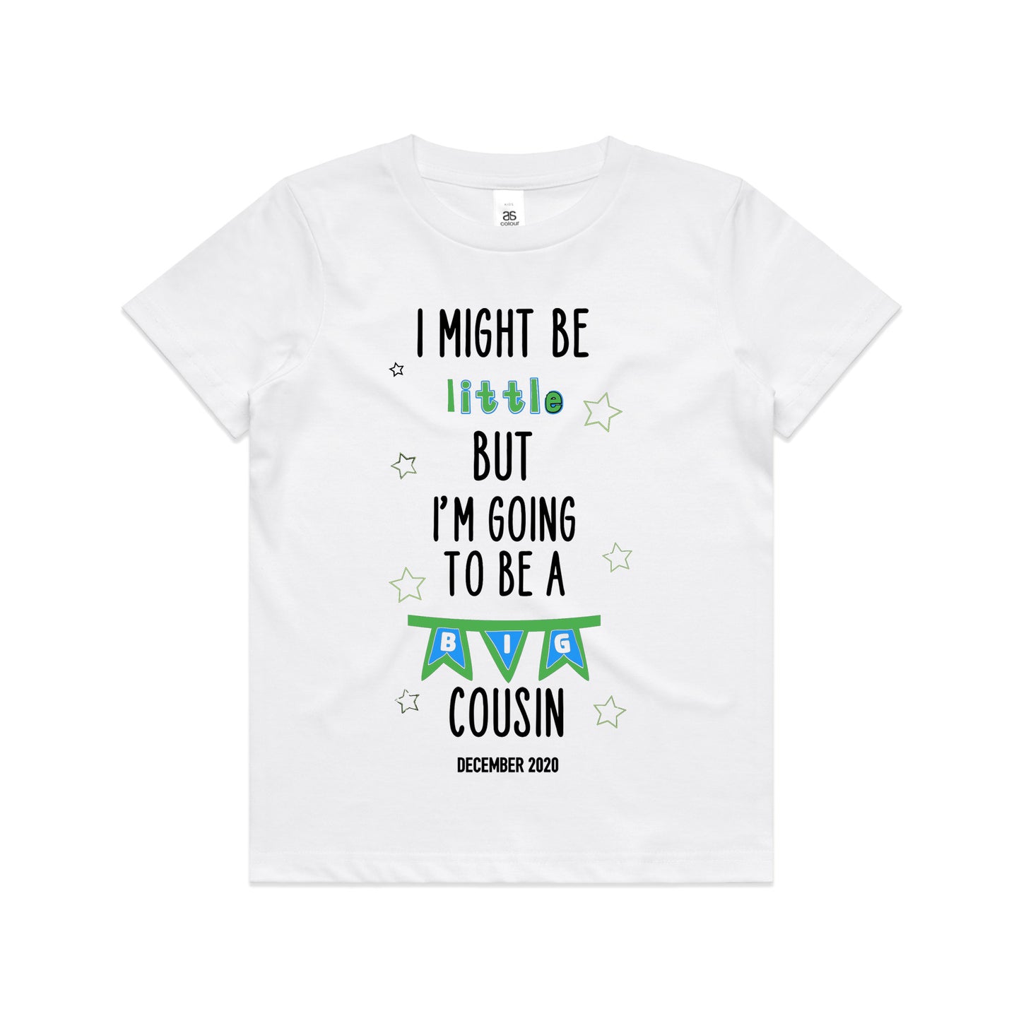 Kid's/ Baby T-Shirt/ Romper "I Might Be Little But I'm Going To Be a Big Cousin (Insert Year)"