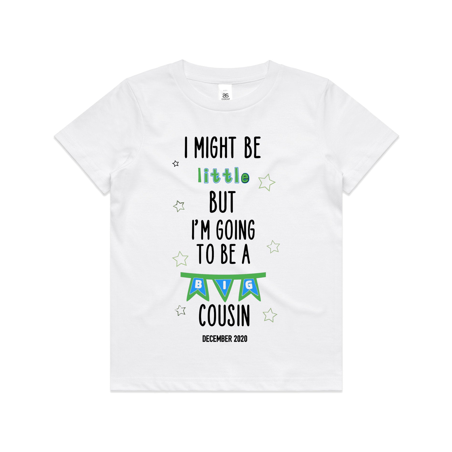 Kid's/ Baby T-Shirt/ Romper "I Might Be Little But I'm Going To Be a Big Cousin (Insert Year)"