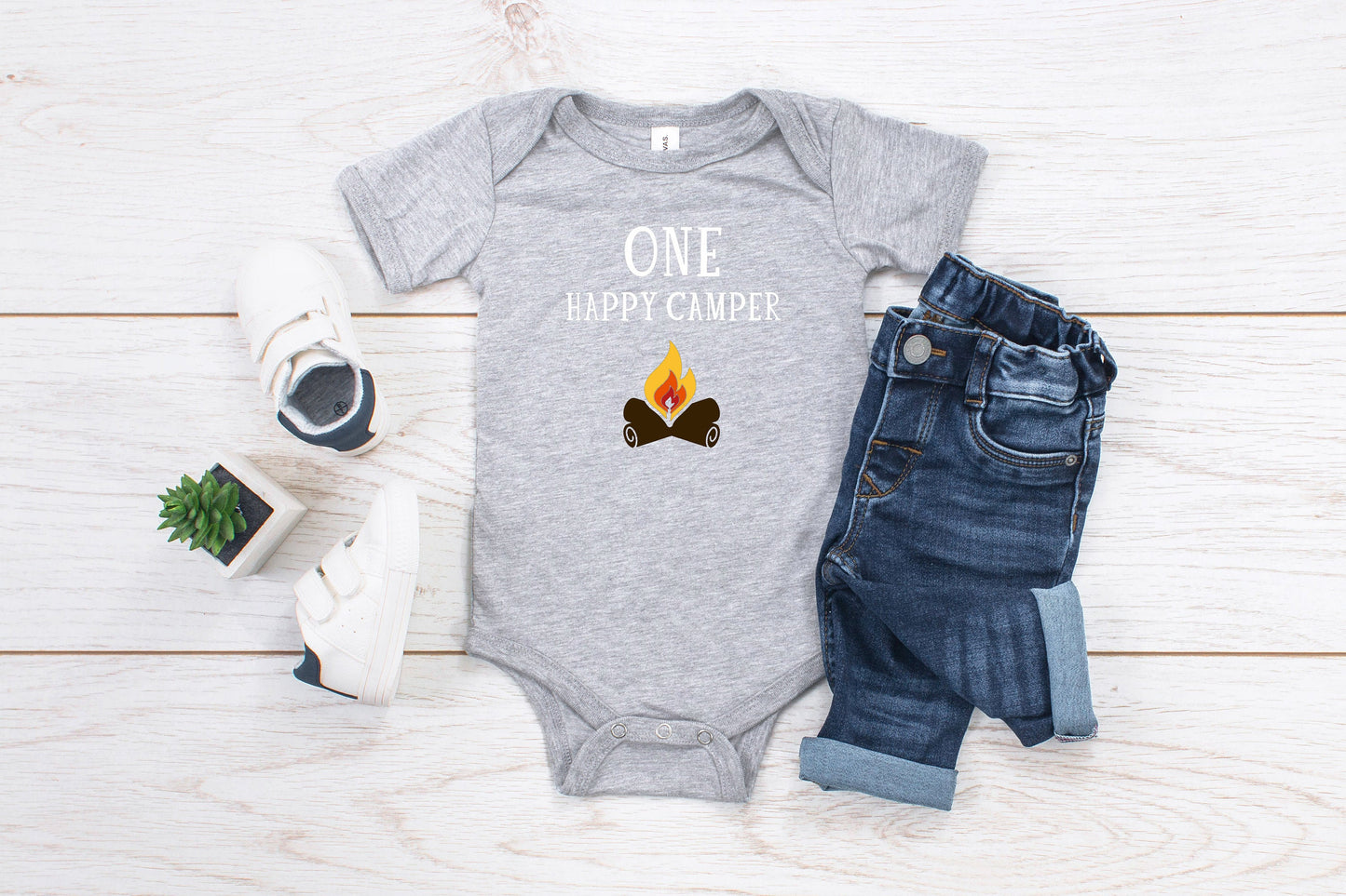 Kid's "One Happy Camper" 1stBirthday T-Shirt