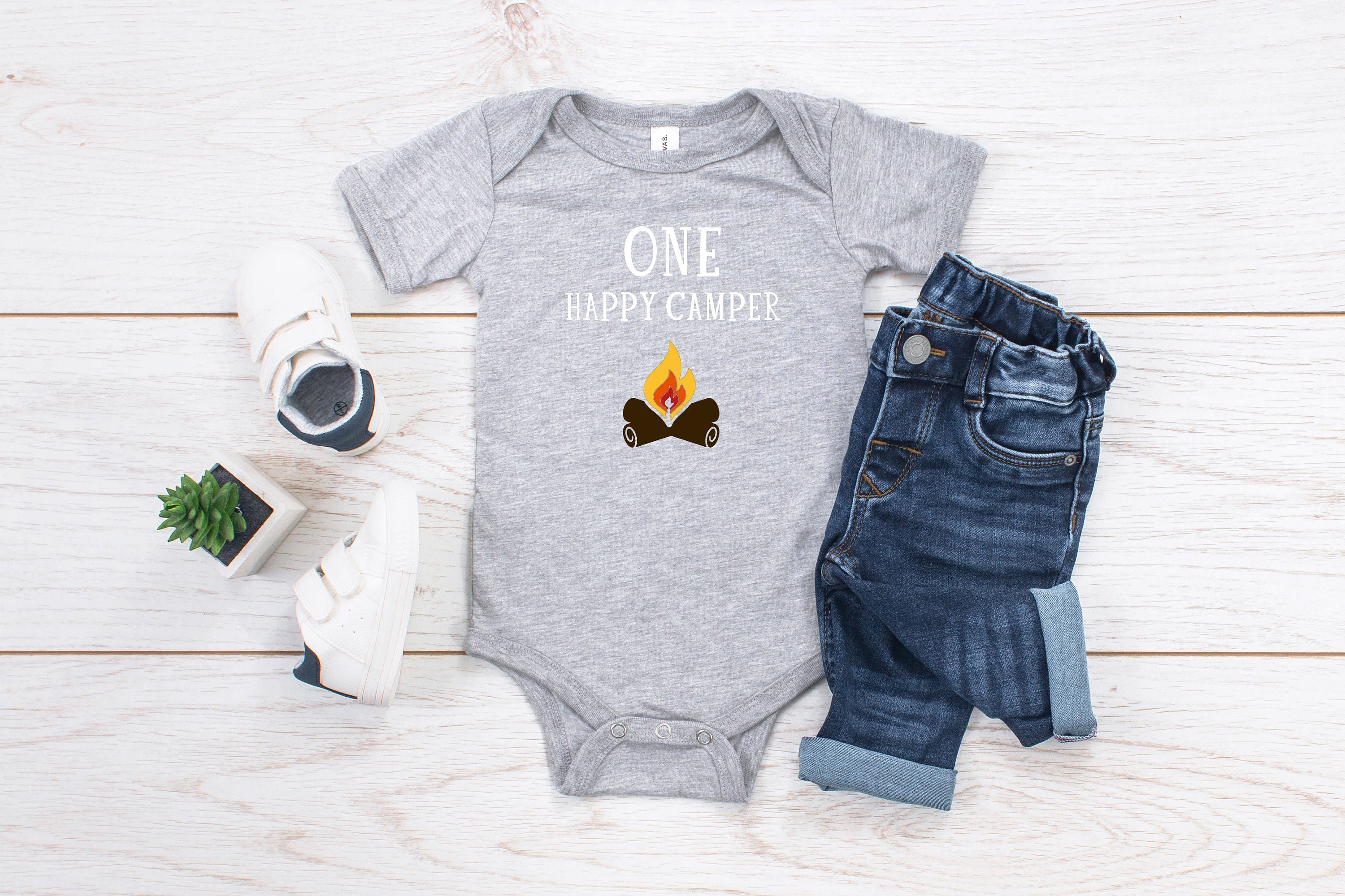 Kid's "One Happy Camper" 1stBirthday T-Shirt