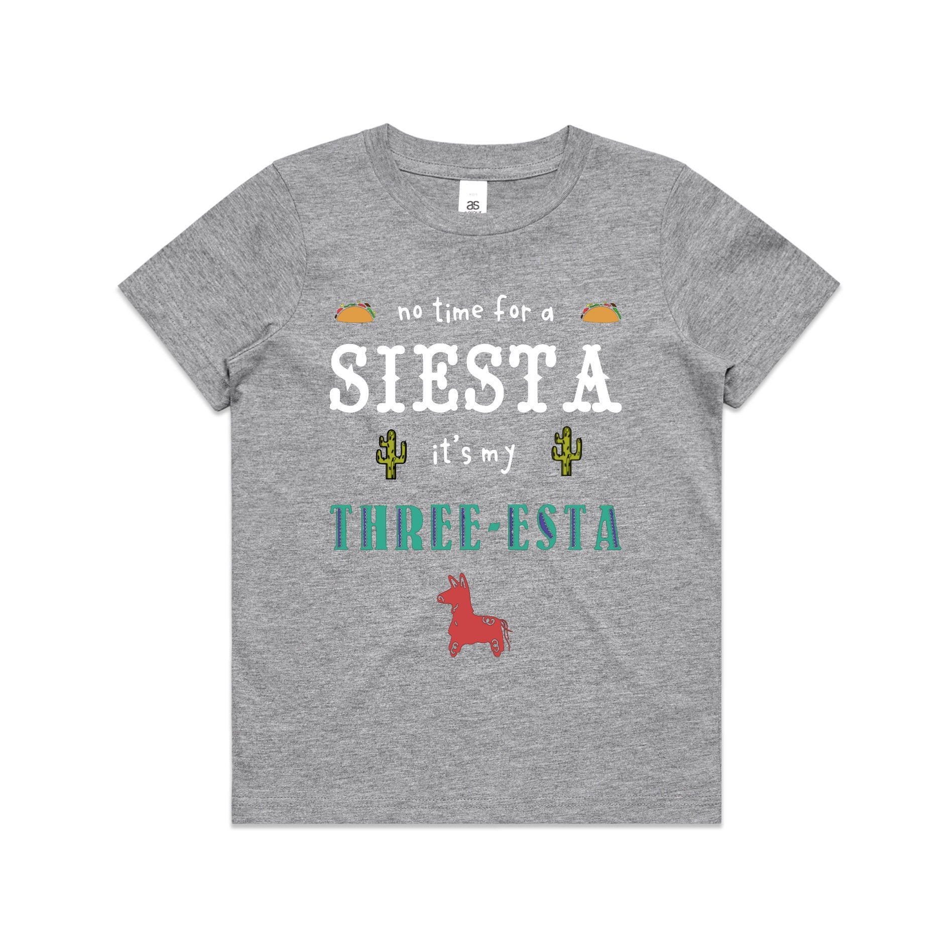 Kid's "No time for a Siesta it's my Three-Esta" 3rd Birthday T-Shirt