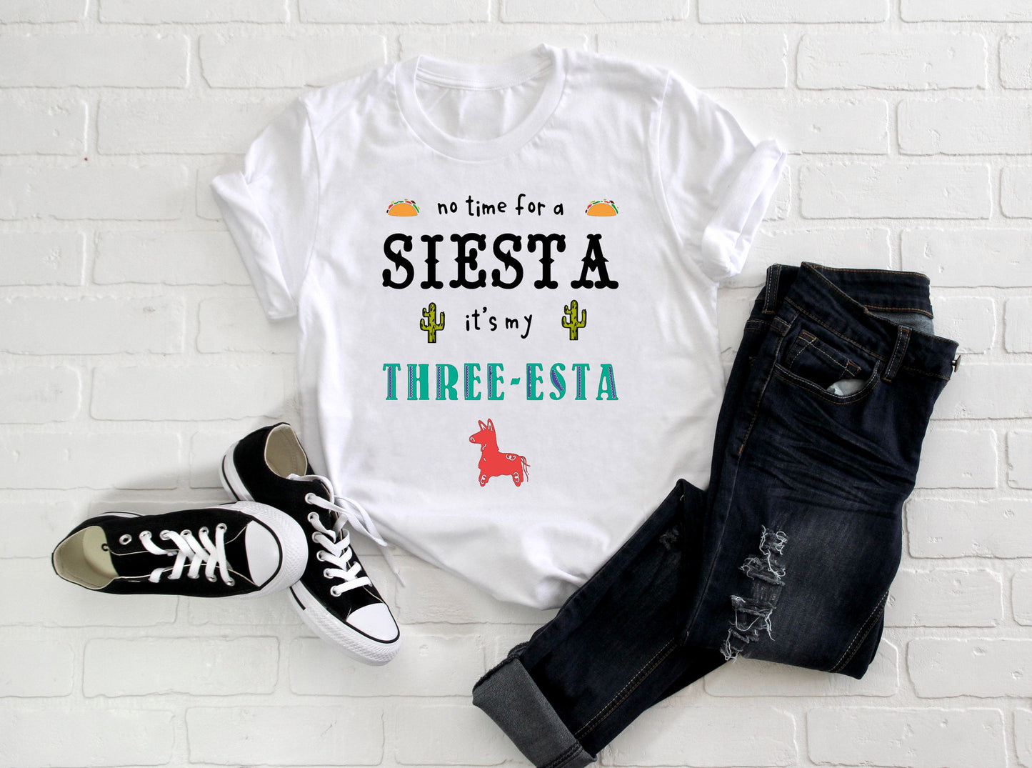 Kid's "No time for a Siesta it's my Three-Esta" 3rd Birthday T-Shirt