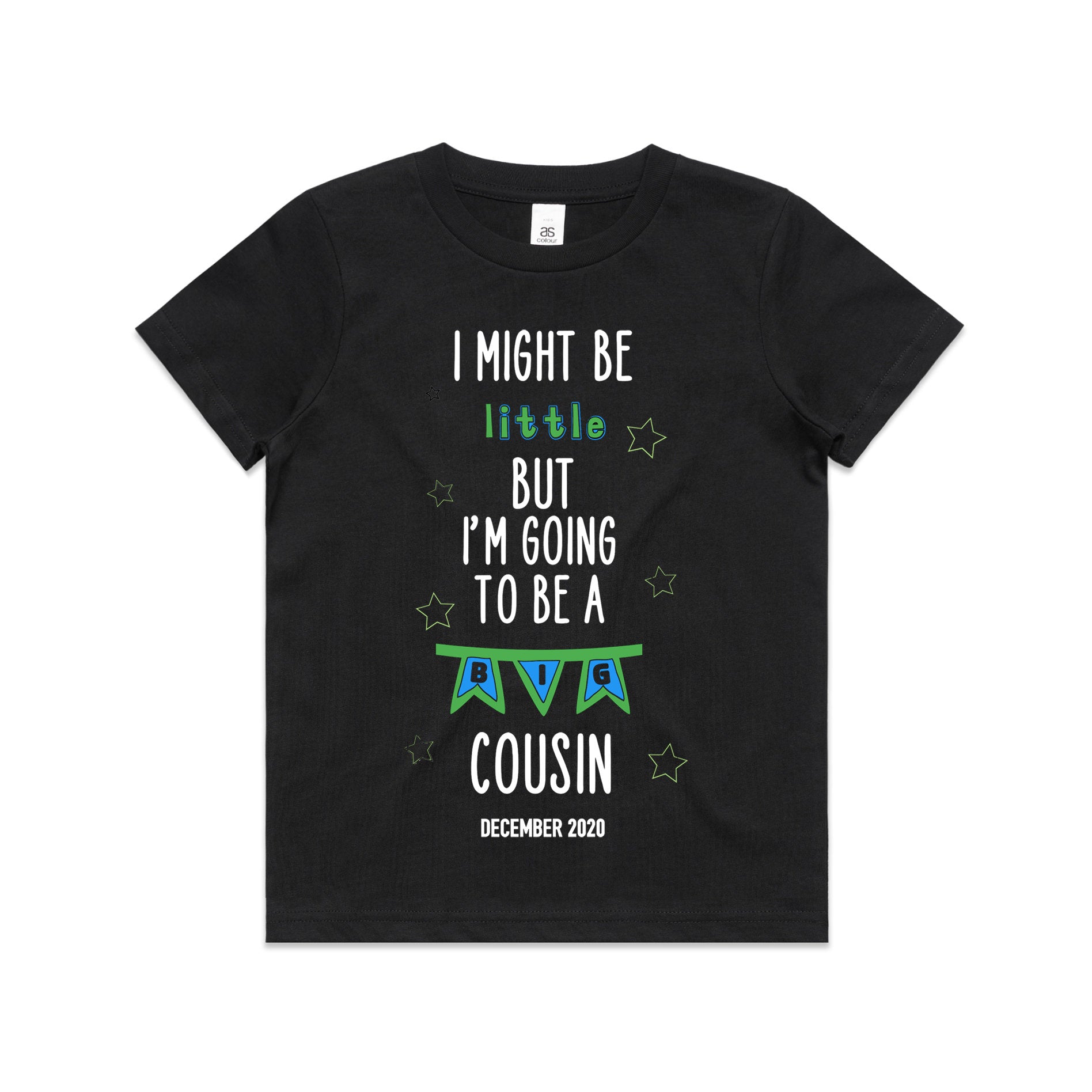 Kid's/ Baby T-Shirt/ Romper "I Might Be Little But I'm Going To Be a Big Cousin (Insert Year)"
