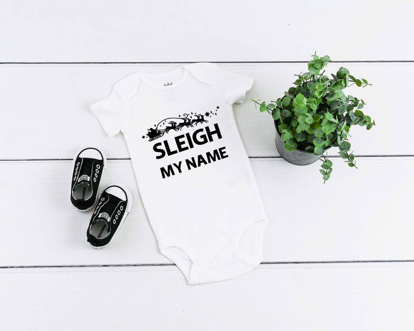 Sleigh My Name Christmas T-shirt Baby/ Kids/ Adults Romper/ T-shirt