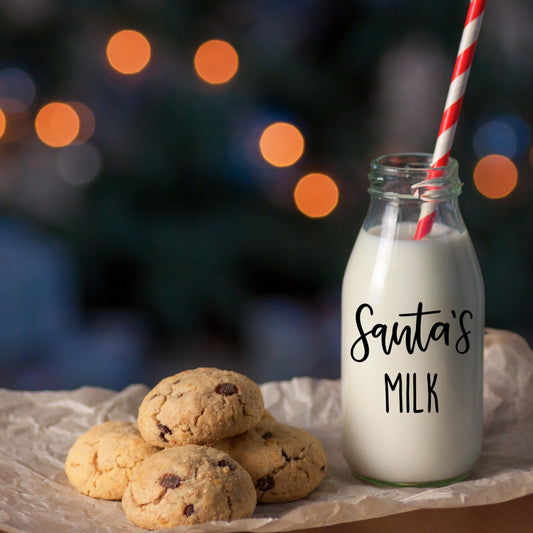 Santa’s Milk Glass Bottle Plain 200ml