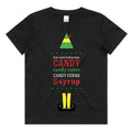 Four Main Food Groups Candy, Candy Canes, Candy Corn & Syrup Elf Christmas Baby/ Kids and Adult T-shirt/ Romper