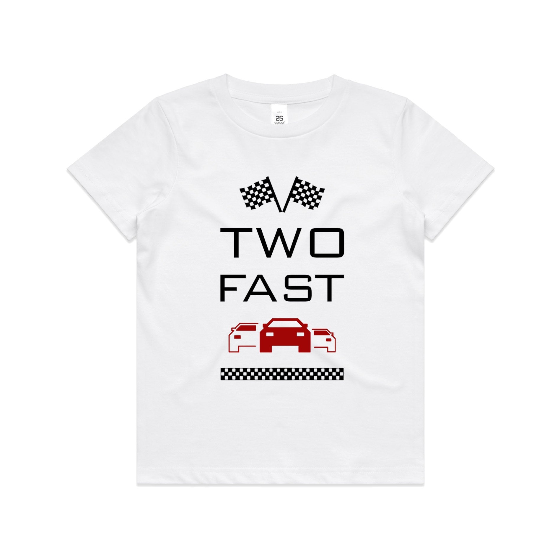 Kid's  "Two Fast" 2nd Birthday T-Shirt Race Car T-Shirt