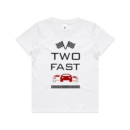 Kid's  "Two Fast" 2nd Birthday T-Shirt Race Car T-Shirt