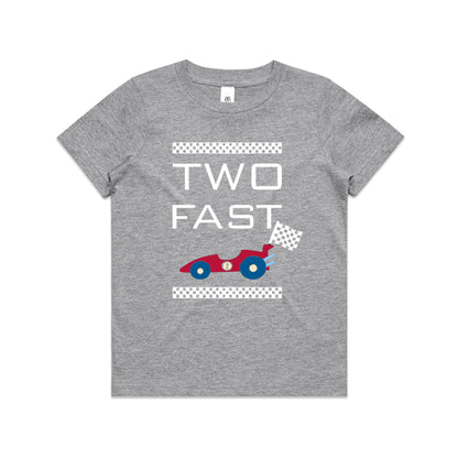 Kid's  "Two Fast" 2nd Birthday T-Shirt Race Car T-Shirt