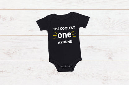 Baby First Birthday Romper/ T-Shirt "The Coolest One Around"