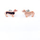 Sausage Dog Rose Gold Mirror Finish Acrylic Stud Earrings
