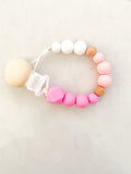 Silicone Bead Dummy Chain/ Clip Pink