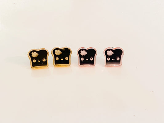 Aussie Toast Mirror Finish Acrylic Stud Earrings
