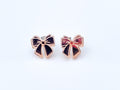 Bow/ Ribbon Rose Gold Mirror Finish Acrylic Stud Earrings