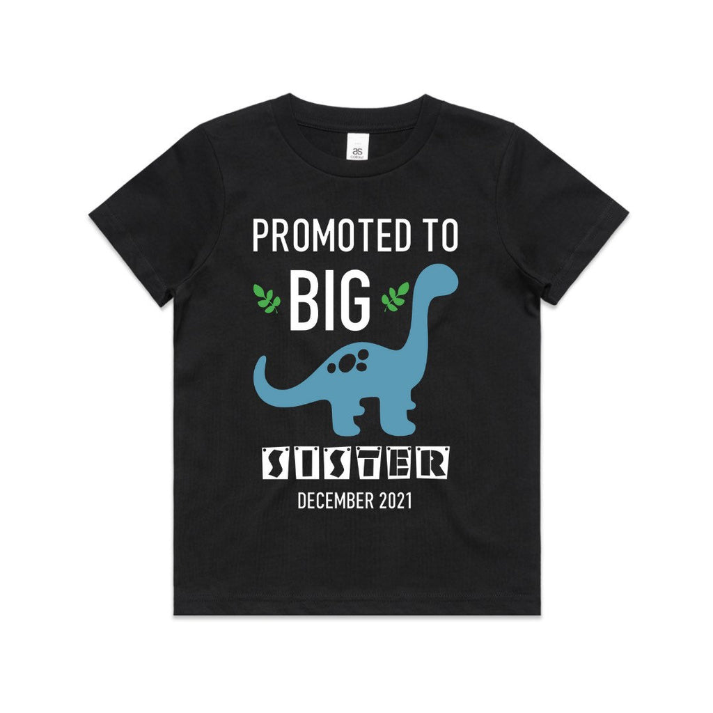 Kid's/ Baby T-Shirt/ Romper "Being Promoted to Big Brother/ Sister (Insert Year)" Dinosaur Theme