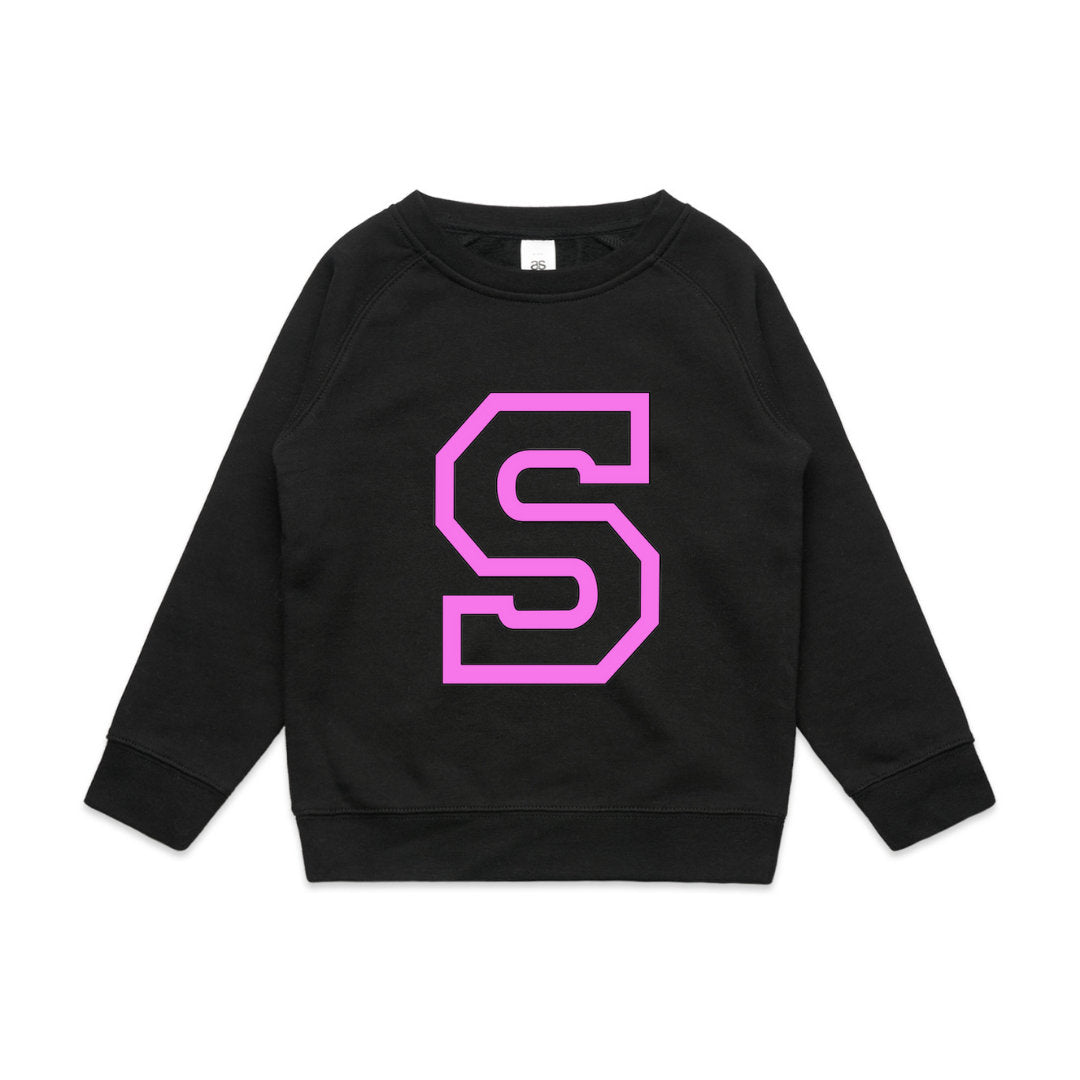 Children’s Monogram Personalised Varsity style lettering sweatshirt