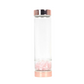 550ml Rose Gold Glass Bottle infused with Rose Quartz Crystals | Crystal Healing | Crystal Elixir