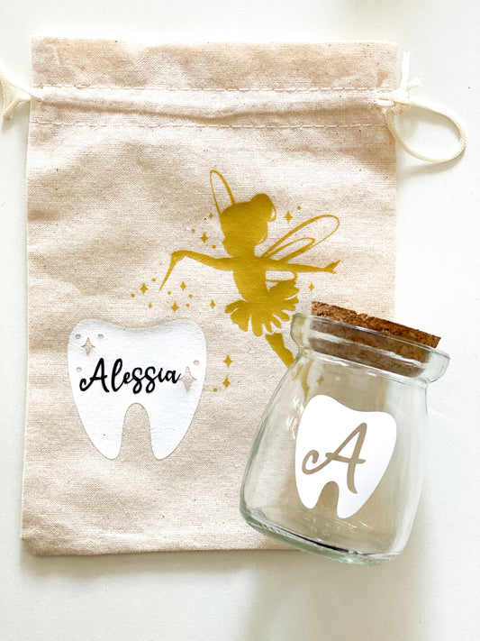 Personalized Tooth Fairy Jar and Bag