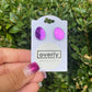 Easter Egg Star Pattern Purple Mirror Finish Acrylic Stud Earrings