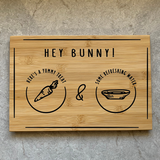 Easter Bunny Board Carrot and Water Hey Bunny