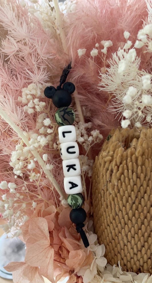Mickey Camo Personalised Name Key Ring
